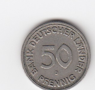 German-1949-50-PFening---Error-Missing-Number-1
