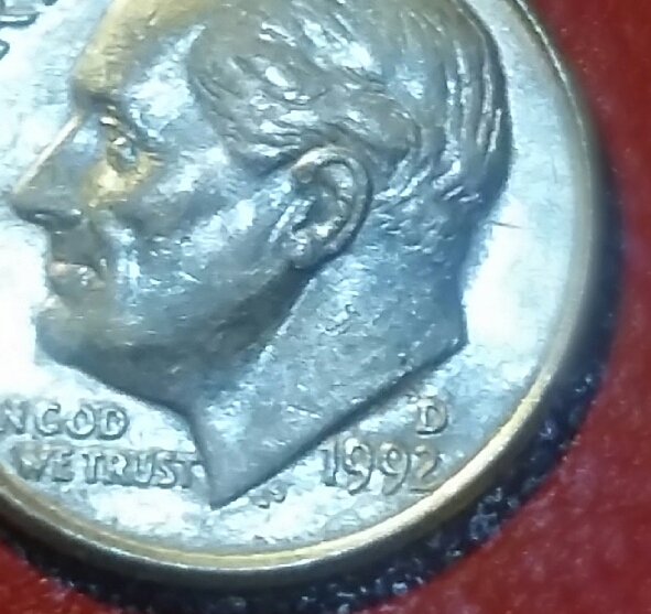 1992-D-Dime-Doublings-On-The-Date-&-MM,-Reverse-Cud-On-Last-A-In-America