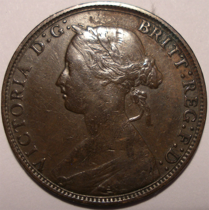 1861-Half-Penny--With-Mint-Mark-Plus-Die-Error?-Help-To-ID-Please