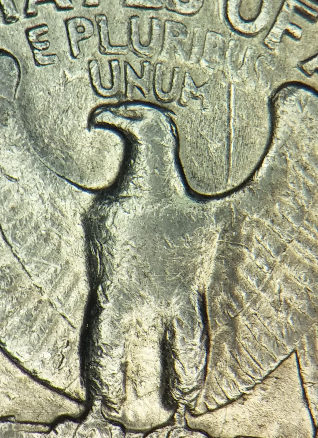 1985-D-Washington-Quarter-Appear-To-Have-Worn-Die-Crack-On-Eagle's-Leftwing