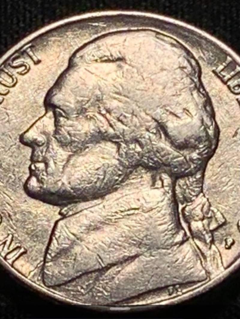 1983-P-Jefferson-Nickel:-Possibly-Struck-Through-A-Late-Stage-Die-Cap