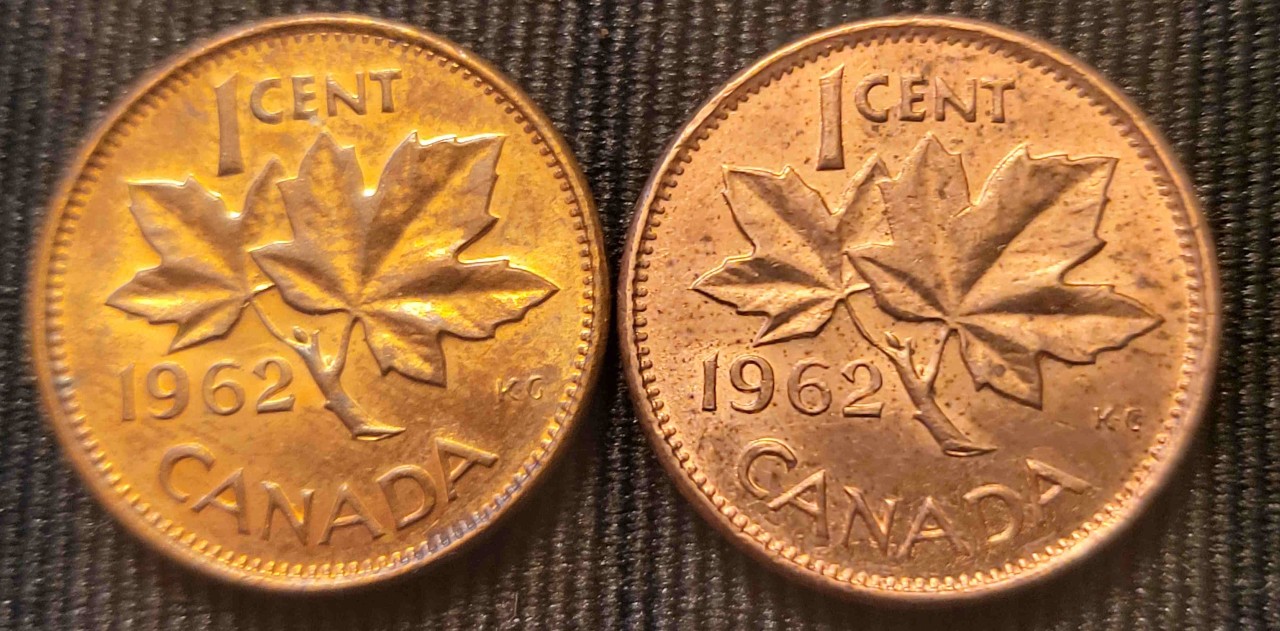 1962-Canadian-Penny--Opinions-On-Grading-These-Two-Appreciated.
