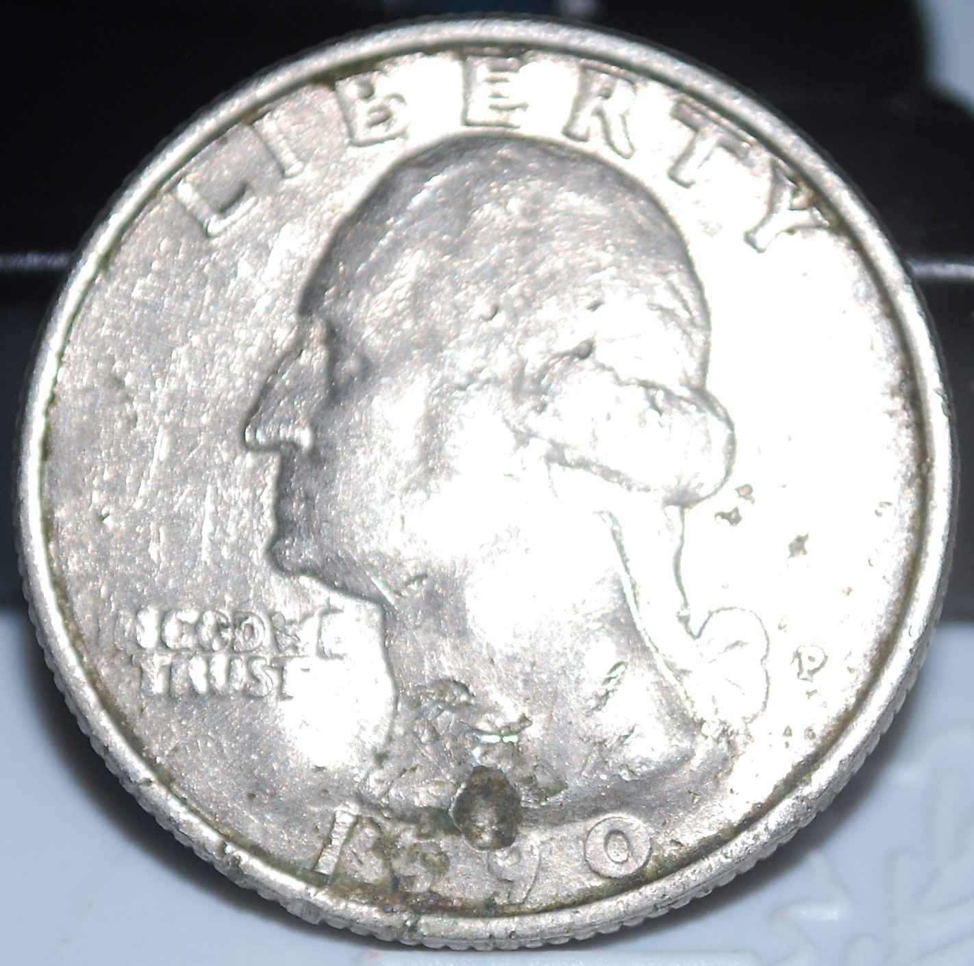 1990-P-Quarter-Punched-Both-Sides