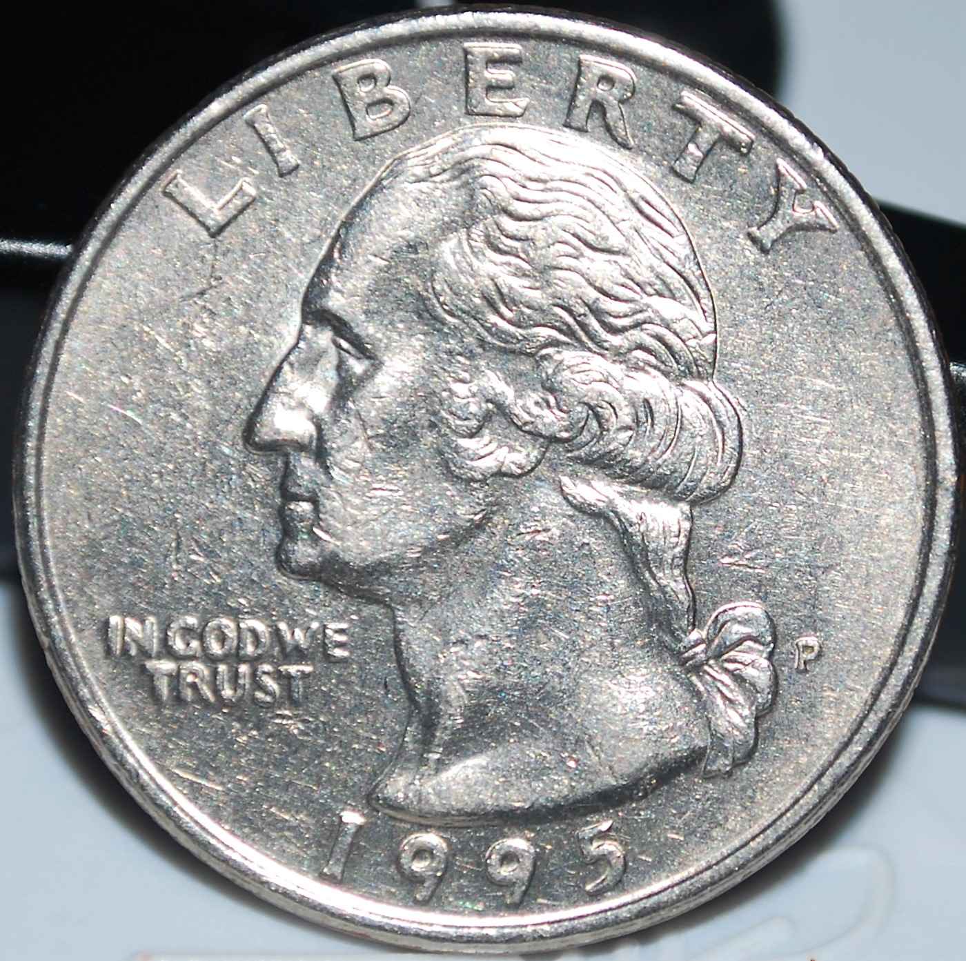 1995-P-Quarter-Ear/Hair-Error,-Flat-Struck