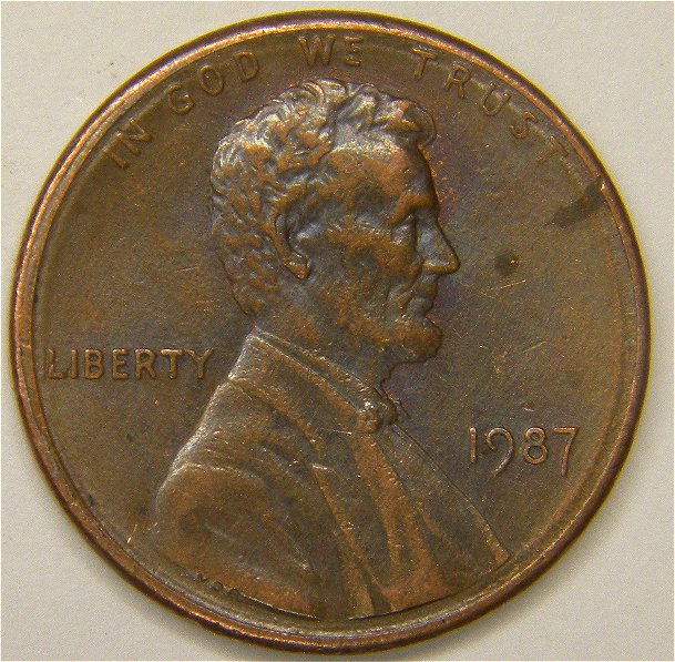 1987-Lincoln-Penny---Misaligned-Die-Obverse-?