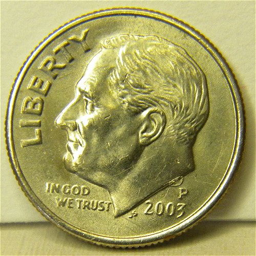 2003-P-Roosevelt-Dime-Unique-Metal-Piece-Obverse