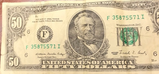 $50-Bill-1988-Offered-By-Teller.-Value-Over-Face?