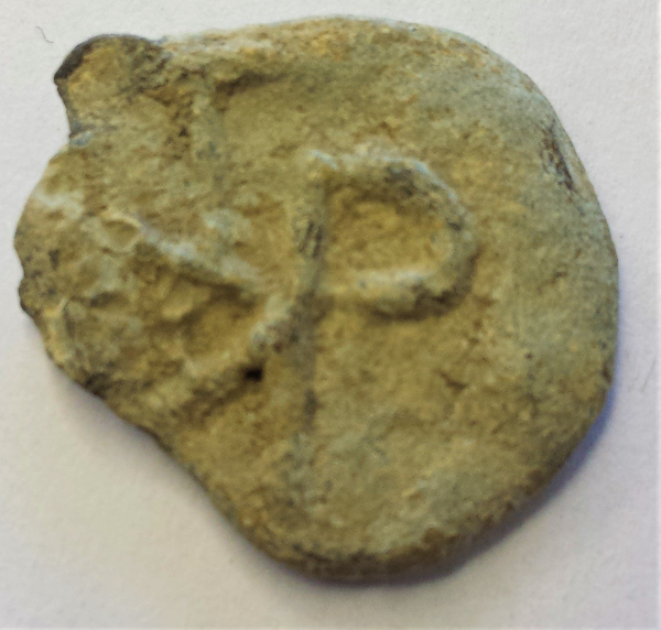 Two-Neat-Byzantine-Lead-Seals,-43-MM-Large-Seal-&-22-MM-Cross-And-Stairs