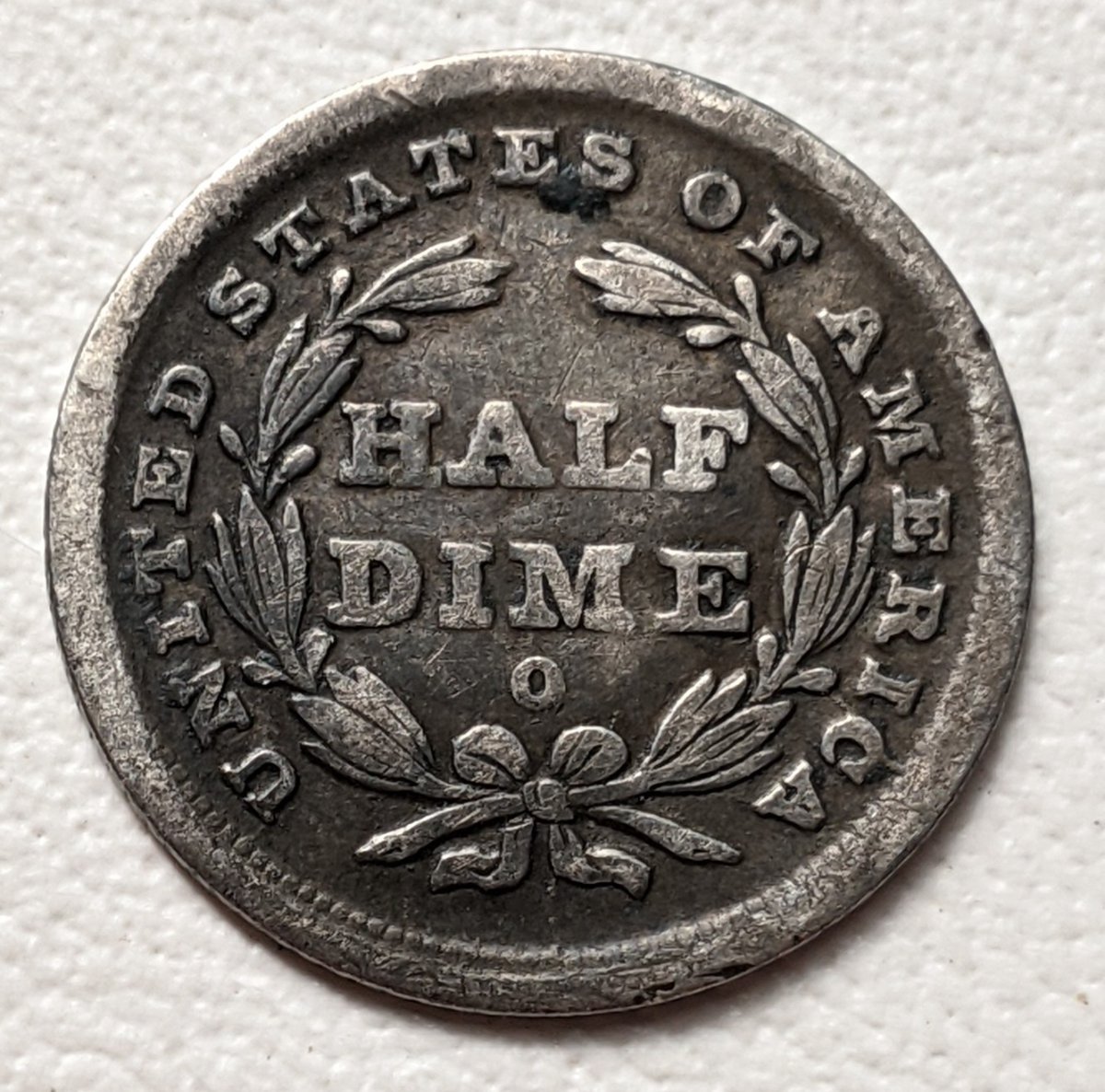 Help-ID-Damage-On-Seated-Liberty-Half-Dime-1840-O