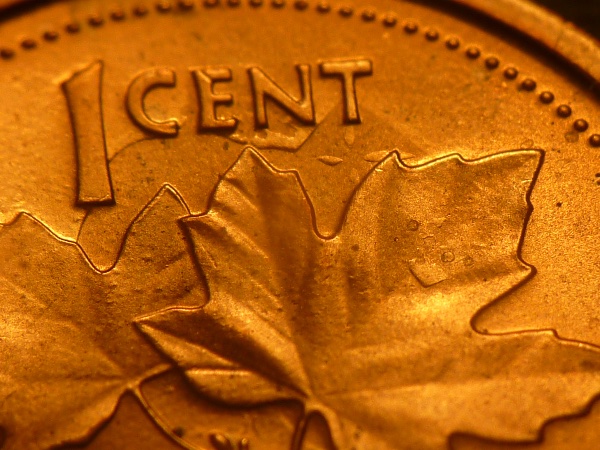 Double-Hanging-2-On-'62-Canada-Cent,-Plus-Glob-Joining-On-Leaf