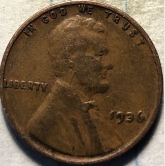 1936-Lincoln-Wheat-Cent-DDO-Second-One!-Pretty-Worn-But-Split-In-9-Is-Obvious!
