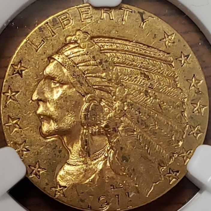 1911-S-$5-Indian-For-Grading