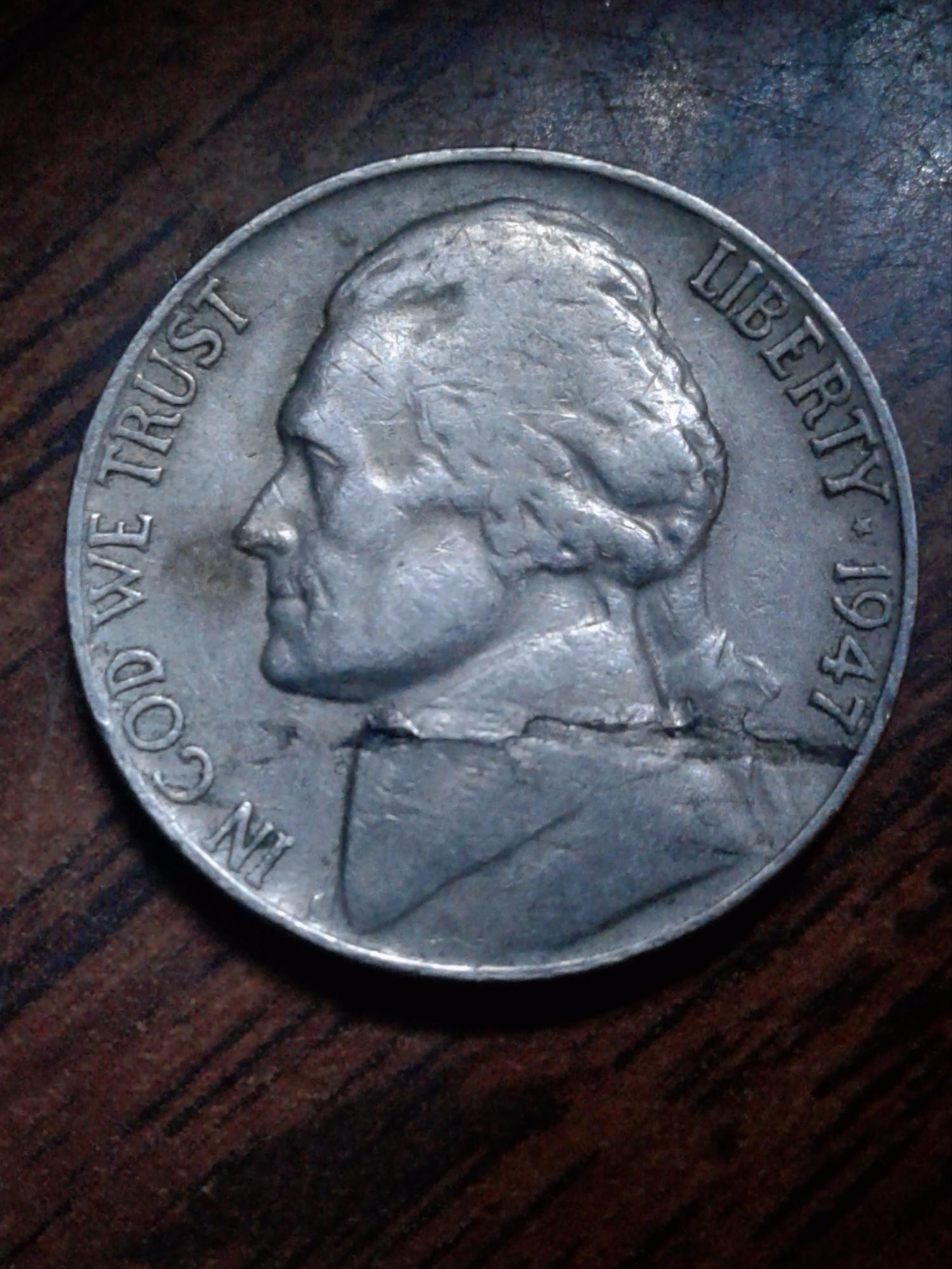 1947-S-Nickel-Severe-Die-Crack?