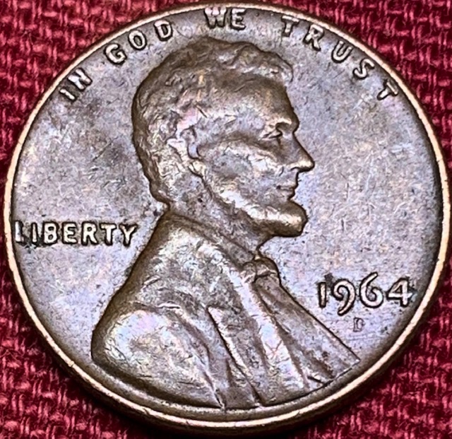 1964-D-Lincoln,-Heavy-Abrasion-On-The-Mint-Mark-Field,-Not-An-Error-But-Neat
