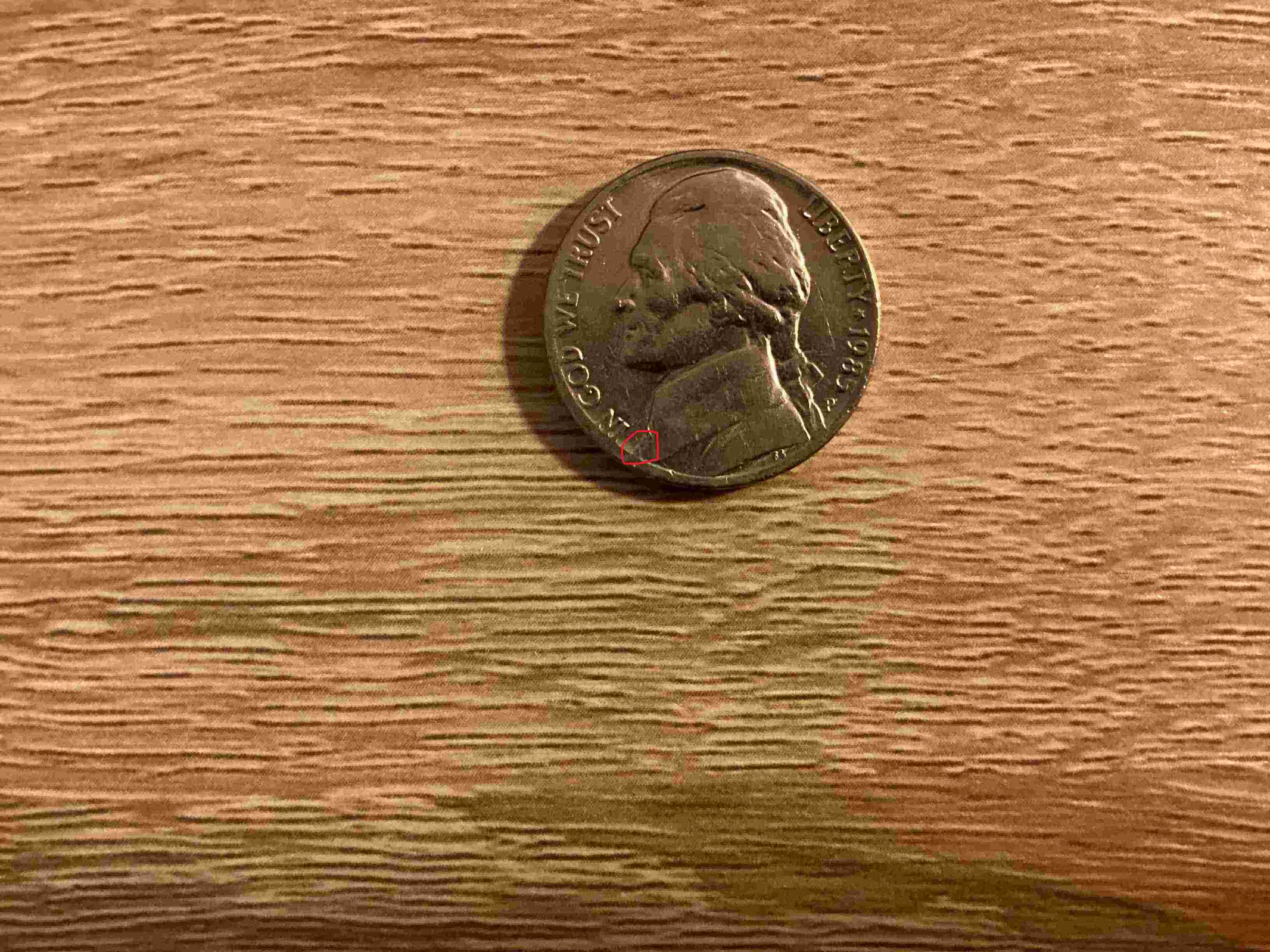Posible-Error,-1985-P-Nickel,-Interesting-Rim