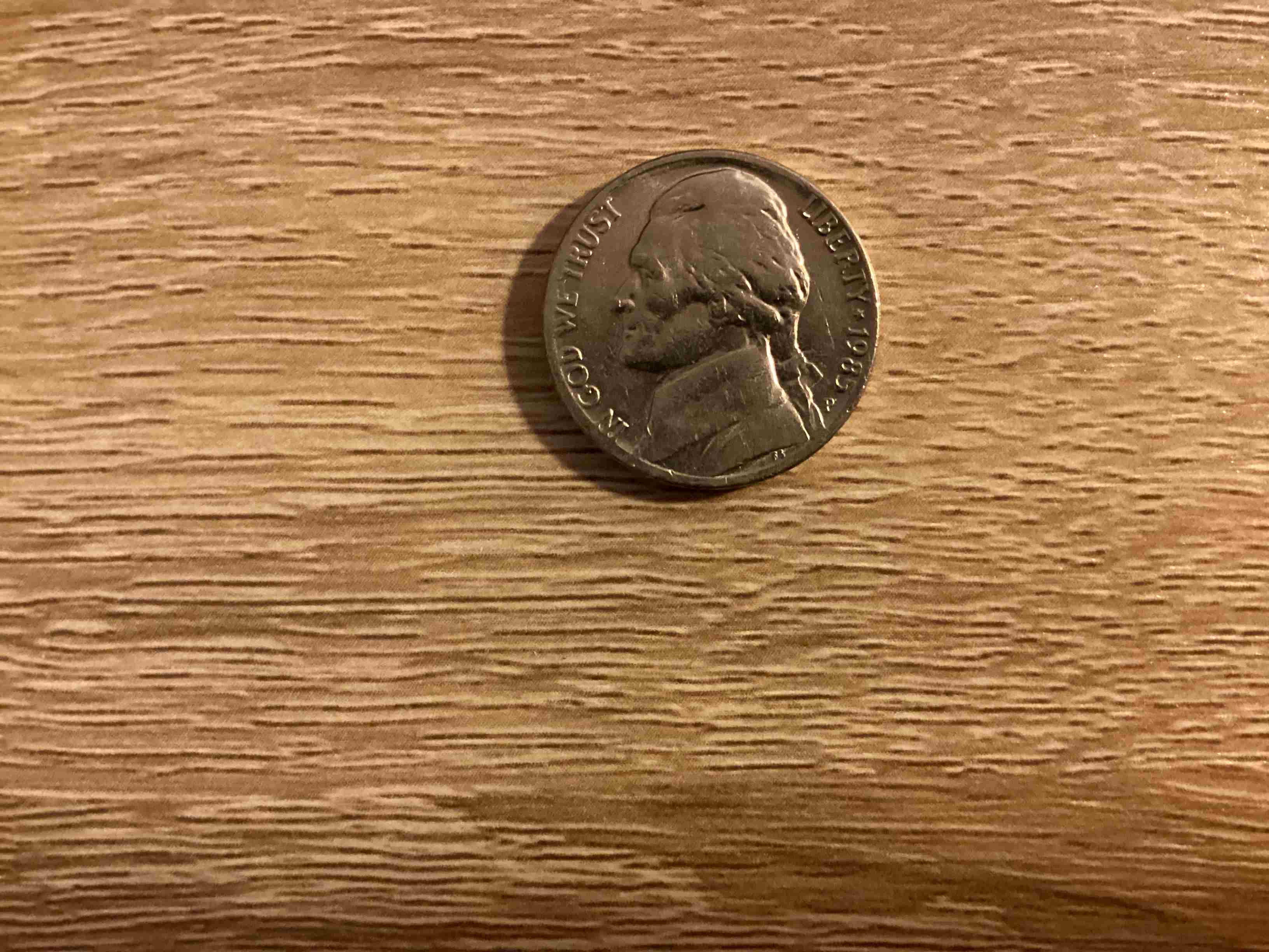 Posible-Error,-1985-P-Nickel,-Interesting-Rim