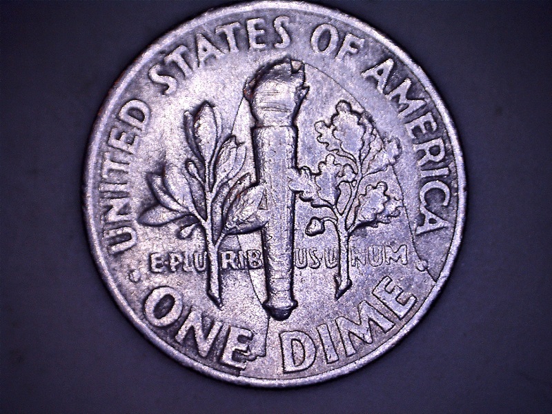 1967-Dime-W/Unknown-Image-On-Reverse,-Help!
