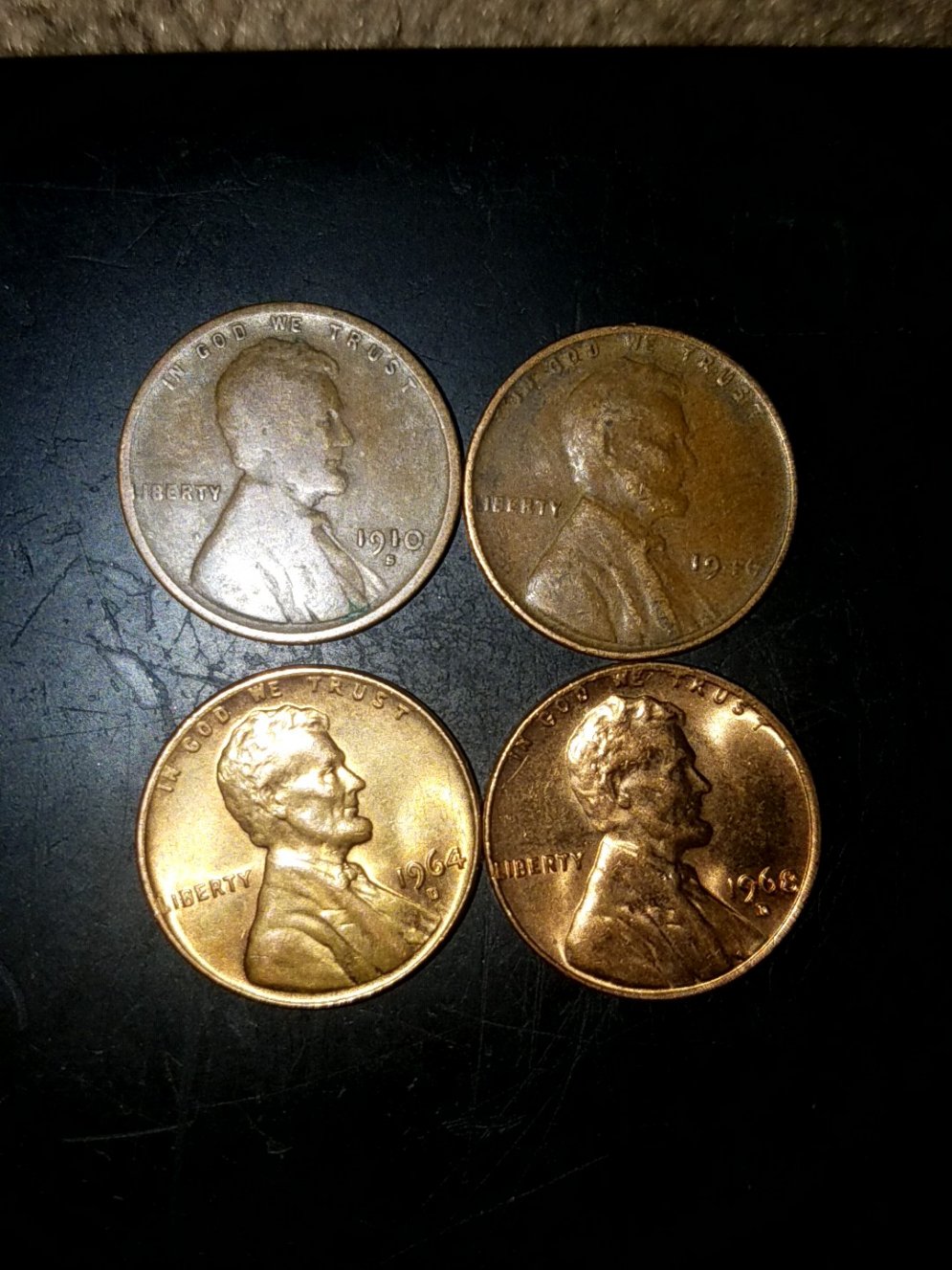 1910-S-Mint-Wheat-1946-Copper-Wheat-And-A-Couple-Others