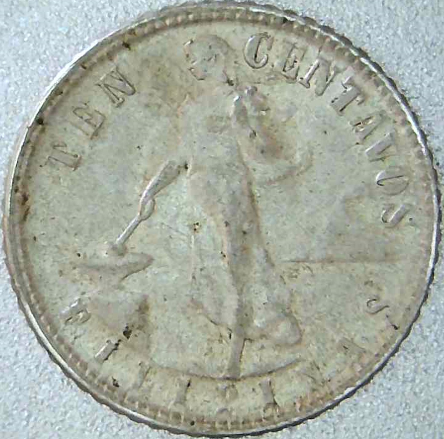 1945-D/D-US/Philippines-10-Centavos---RPM-And-Doubled-Banner!