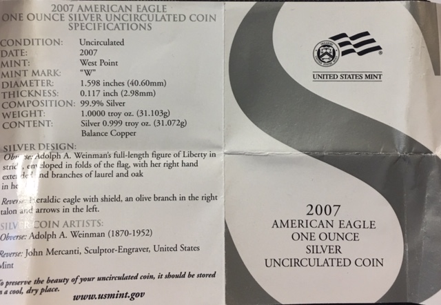 2007-W-American-Eagle-Silver-Dollar.--Uncirculated-=-Burnished?