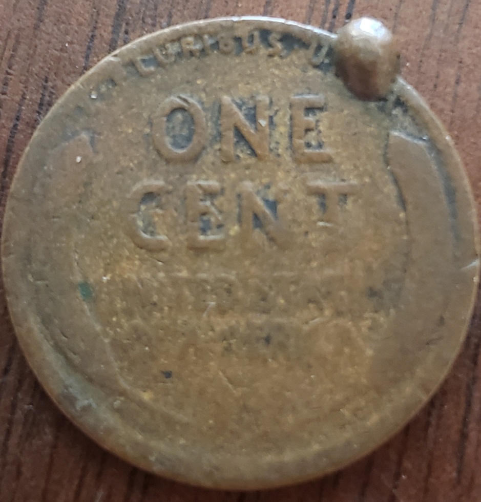 1911-Wheat---Metal-Glob-On-Side