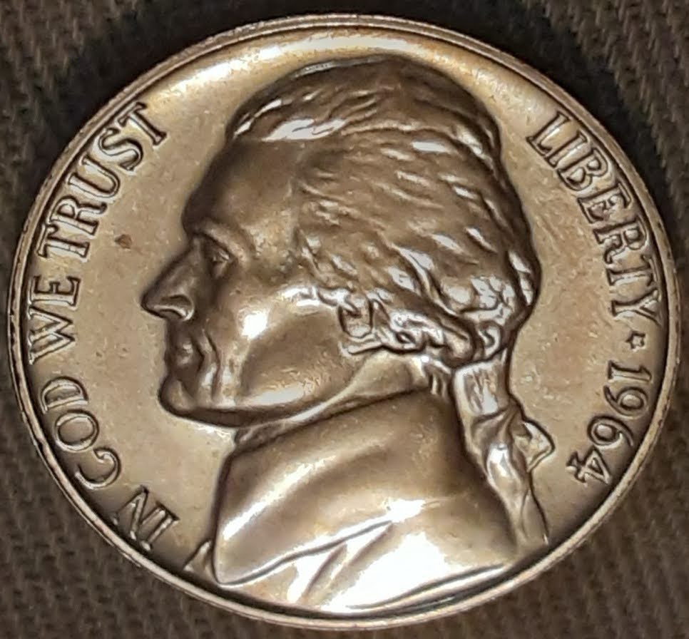 1964-P-Jefferson-Nickel-/-Satin-/-Fs?