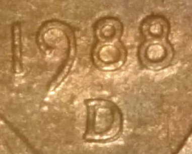 1988-Lincoln-Penny---Doubling-On-Mint-Mark