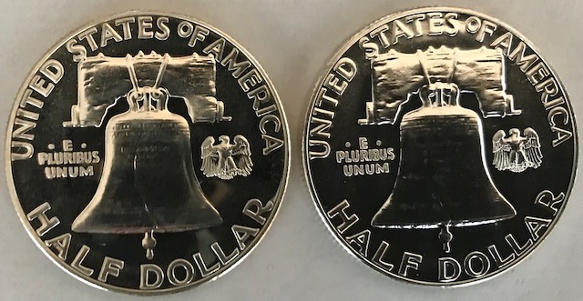 56-Proof-Franklin-Half-Dollars-With-Different-Size.-Common?