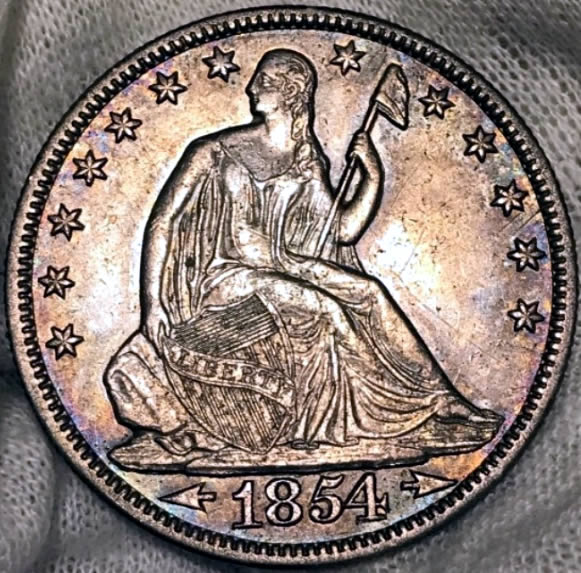 1854-Arrows-Seated-Lib-Half-For-Grading