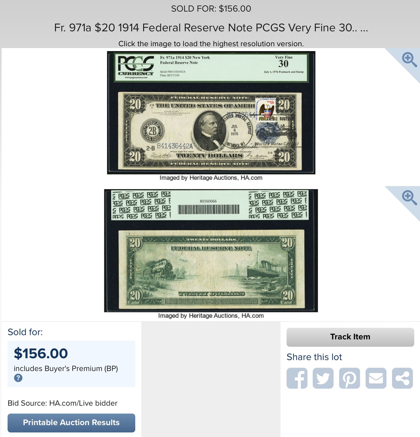 1914-$20-With-Postmark-And-Stamp