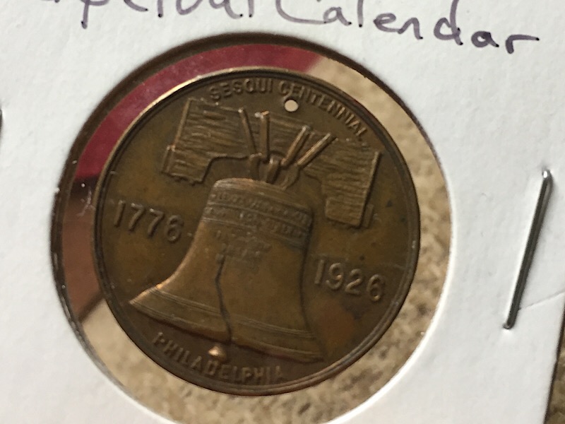 1926-Sesqui-Centennial-Calender-Token