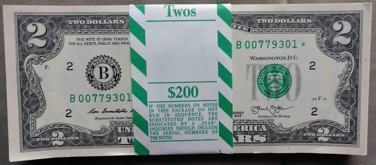 Full-Pack-Of-Unc.-$2-Star-Notes-In-BEP-Wrapper.--Any-Premium?