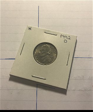 1992-D-Jefferson-Nickel:-~90-Degree,-Reverse,-Rotational-Error