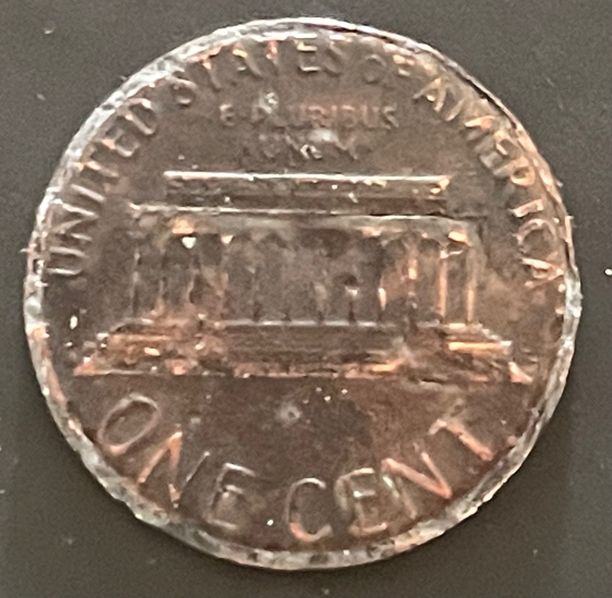 1985-D-Penny-Struck-On-Clad-Dime-Planchet