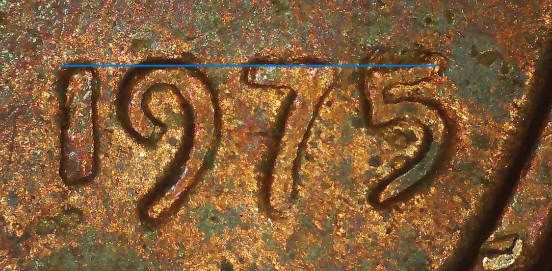 1975-Penny-W/-Rotated-