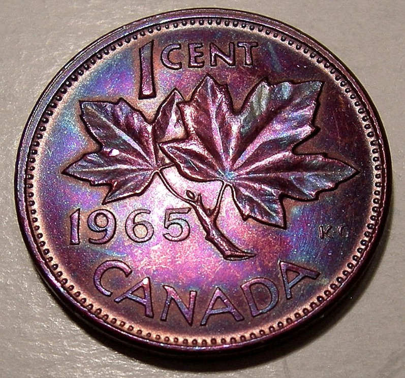 1965-Rainbow-Canadian-Pennies