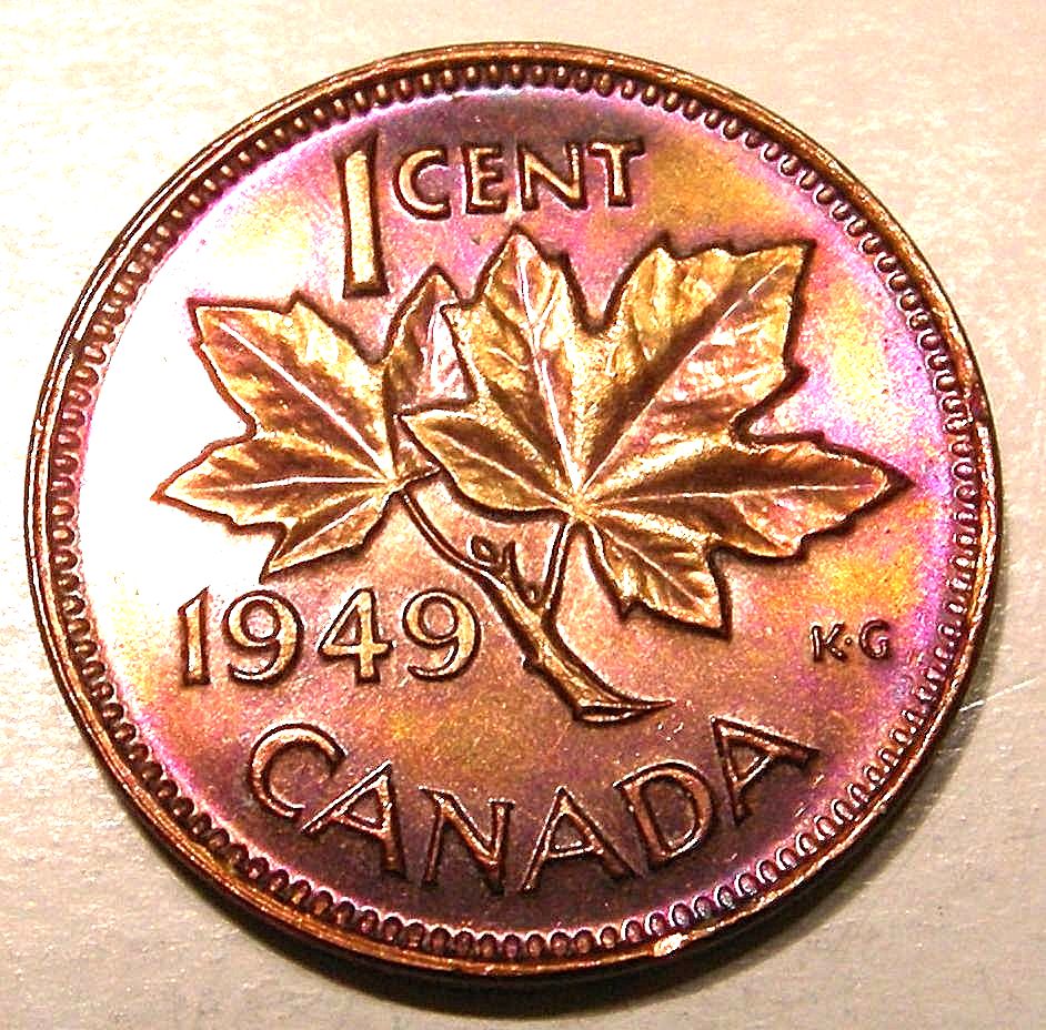 1965-Rainbow-Canadian-Pennies