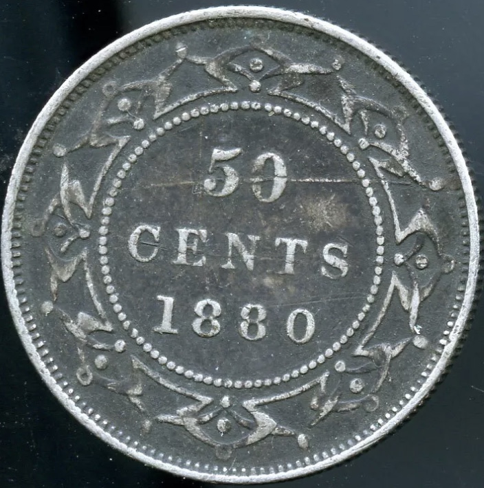 Newfoundland-1880-50-Cent-With-Odd-Scratch
