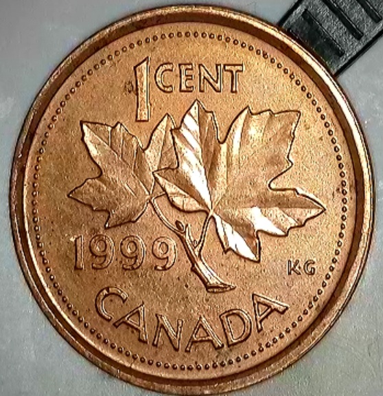 Magnetic-1999-Canadian-Cent-With-No-P
