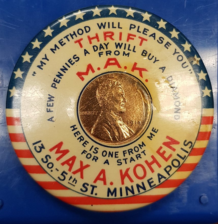1915-Lincoln-Cent-In-An-Old-Pin!