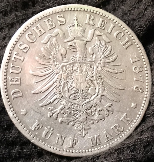 1876-B-German-States-Prussia-Wilhelm-2-Mark