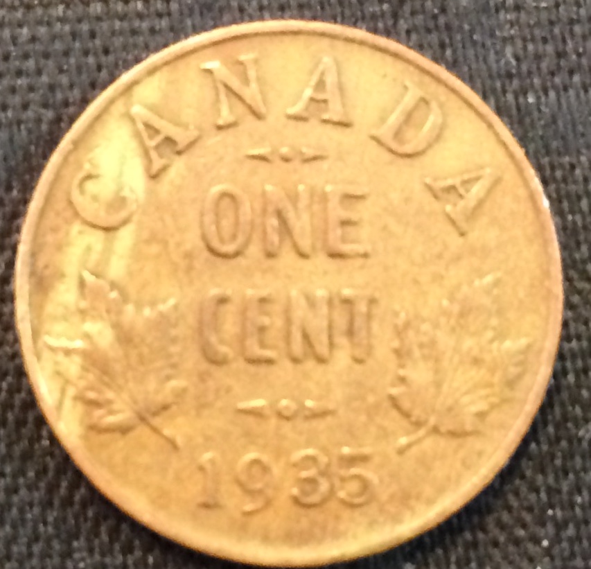 1935-Canadian-George-V-1-Cent.-Pretty-Good-Condition.-Grade-Please?