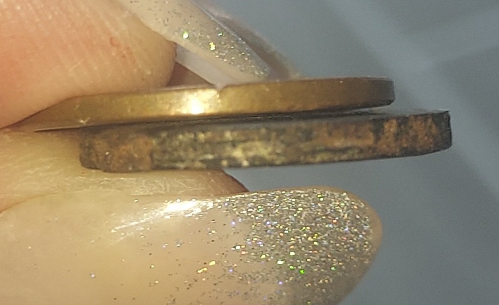 Mystery-Coin-I-Just-Found-In-Bank-Roll-Last-Week?-Please-Help-Id:-Electrical-Box-Knock-Out-Blank