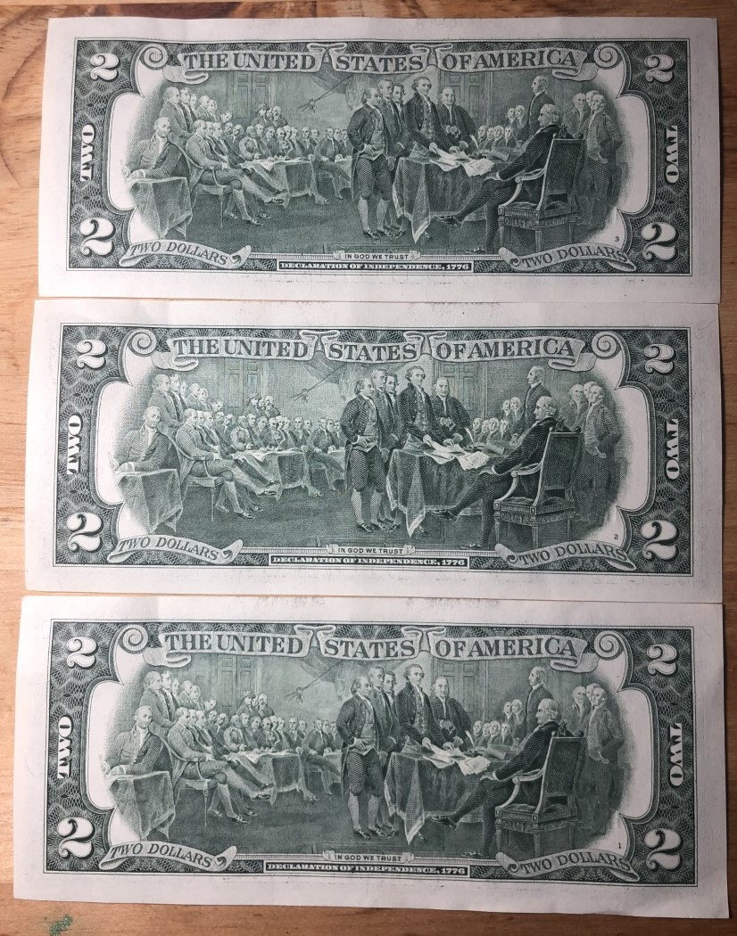 Neat-$2-Bills.-Sequential-Serials.