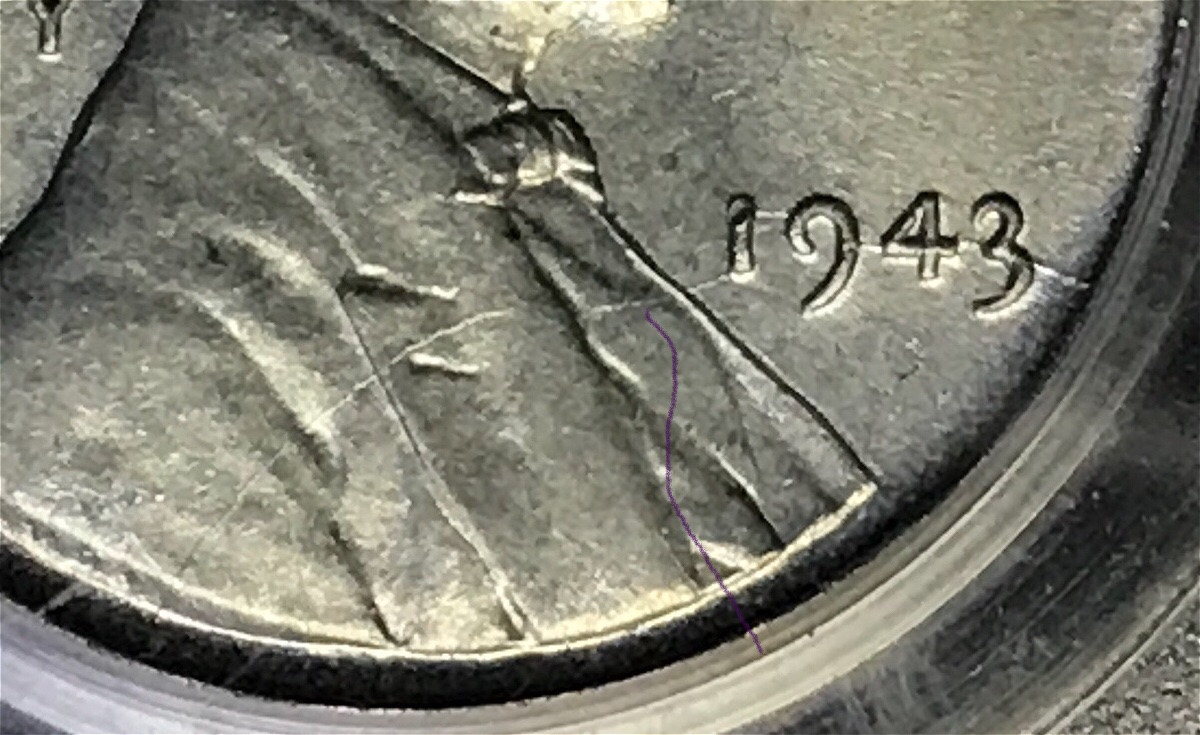 1943-P-LWC-W-3-Spike-Head,-A-Bieir-Crack-And-A-Rim-To-Rim-Die-Crack!