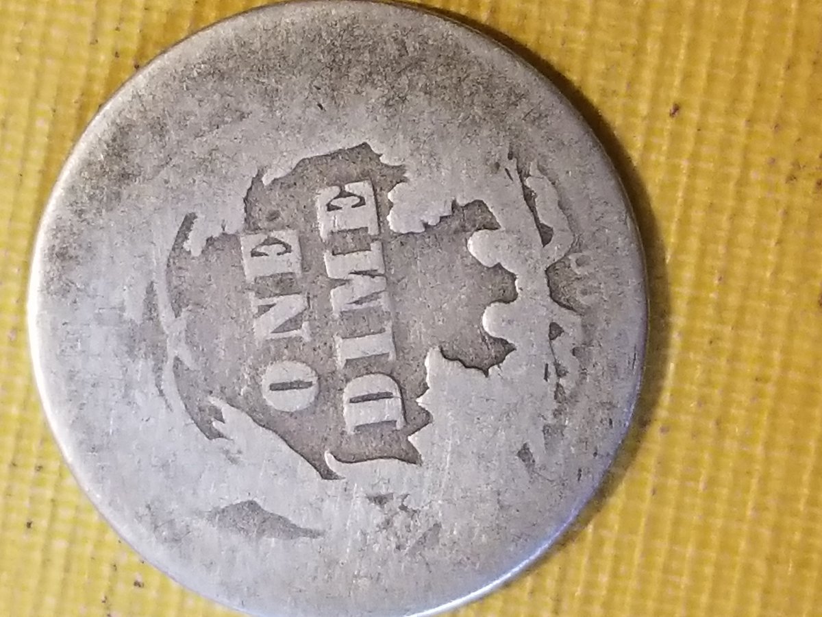 1876-Dime-Fairly-Worn-?
