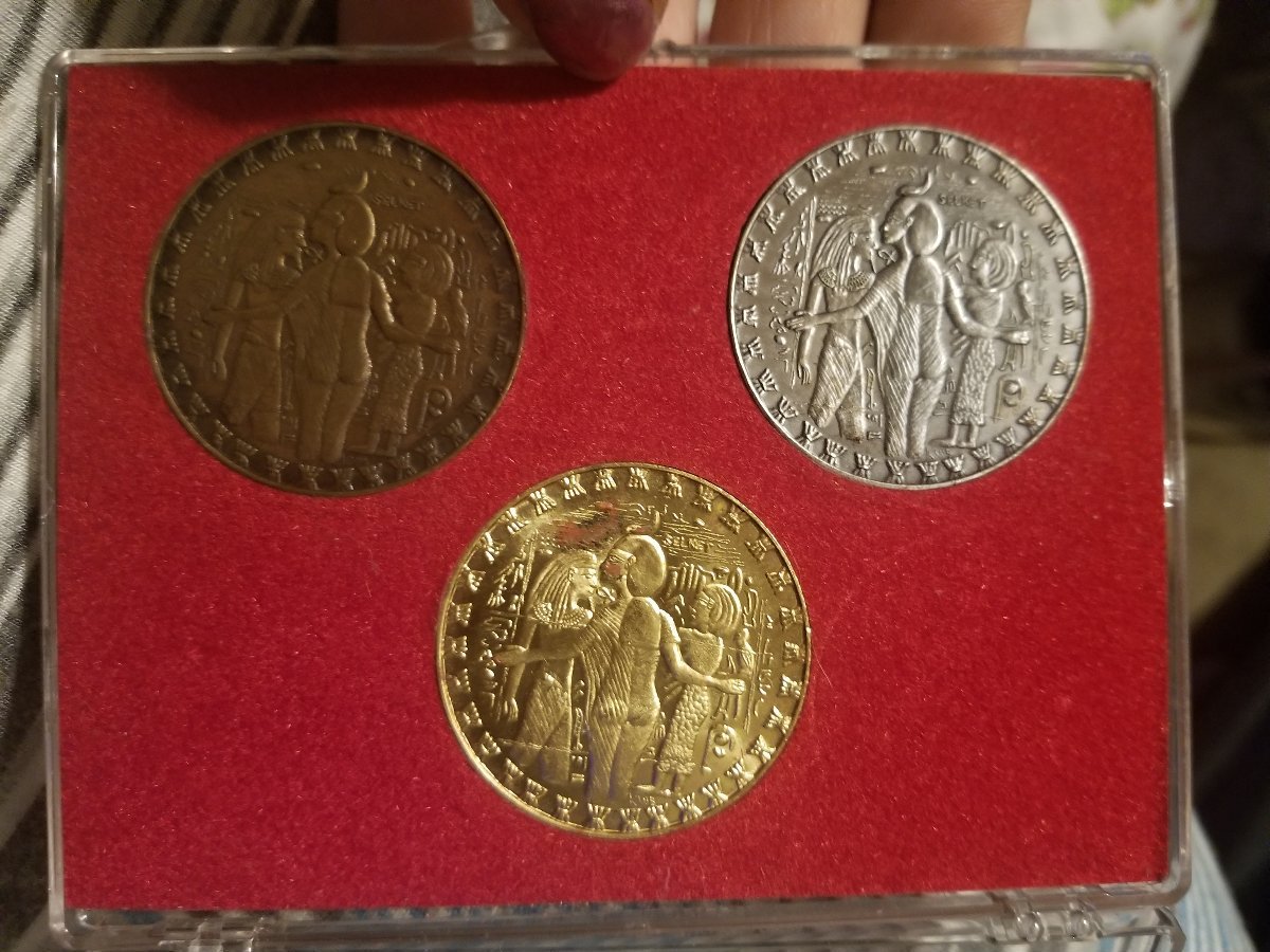 Egyptian-Medals-Or-Tokens-3-Differents-Types-Of-Metal