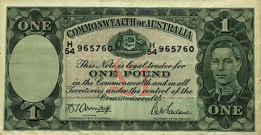 1942-Australia-10-Shillings-Banknote,-Armitage/Mcfarlane,-Grading-&-Value