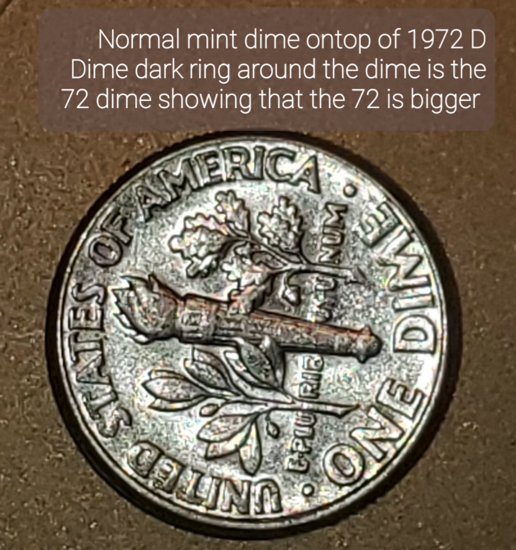 1972-D-Roosevelt-Dime-Struck-On-Wrong-Planchet