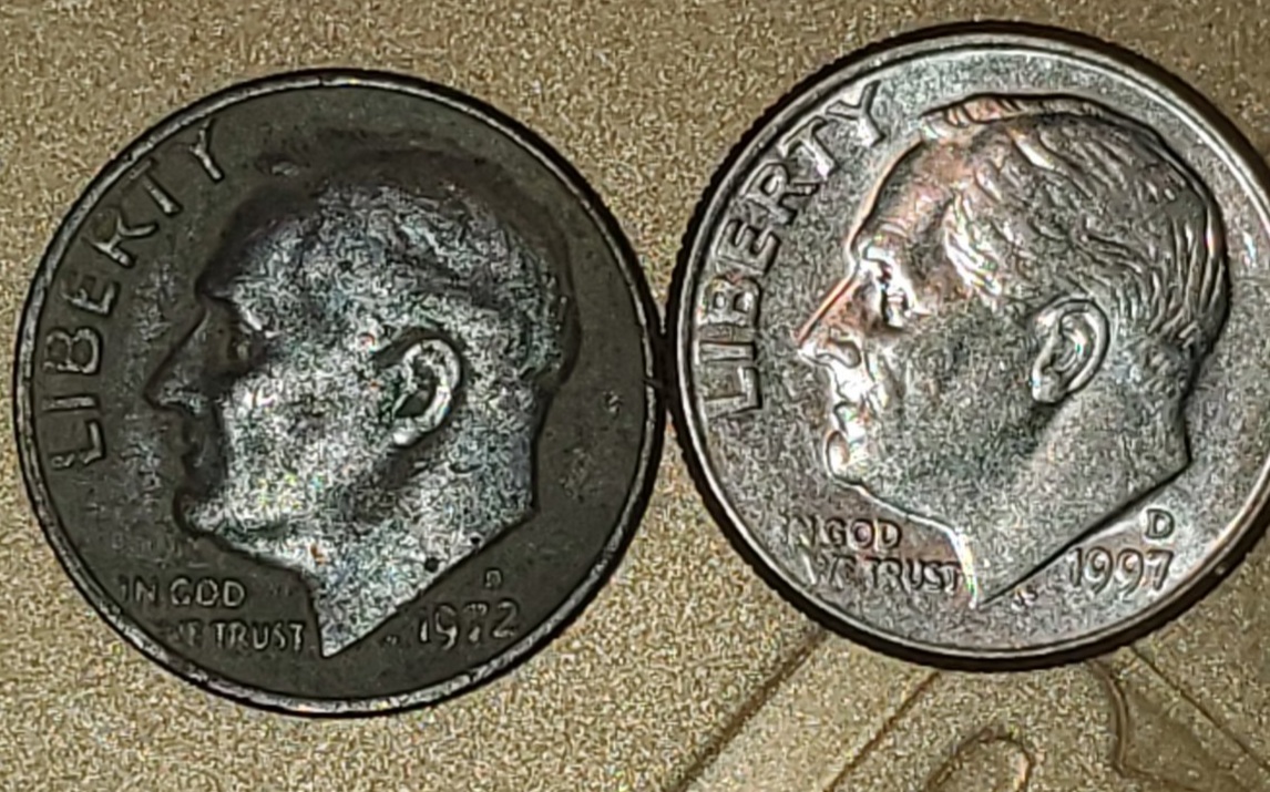 1972-D-Roosevelt-Dime-Struck-On-Wrong-Planchet